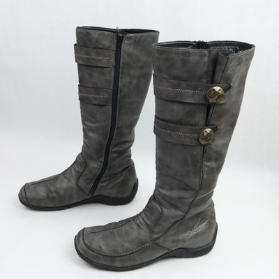 Rieker Astrid Boots Women's 41 Grey Tall Riding Zip High Fleece Lined 9.5