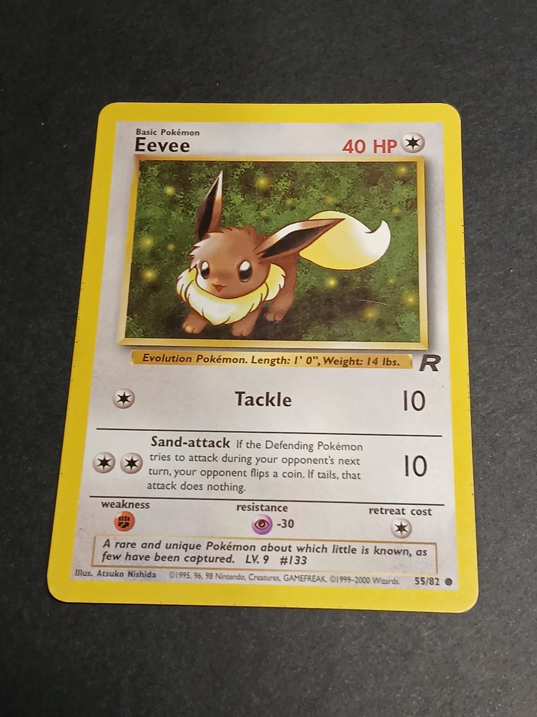 Pokemon TCG Eevee 55/82 Team Rocket Common card Unlimited LP
