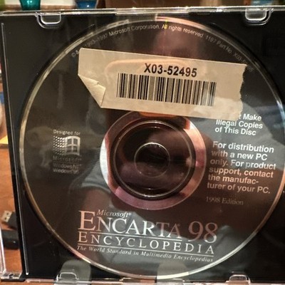 Microsoft Encarta 98 Encyclopedia PC Windows software cd only