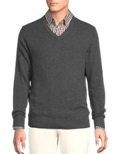 NWT $98 Daniel Cremieux Signature Cotton Cashmere Sweater sz M Gray Heather
