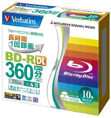 Verbatim BD-R DL 4x 50GB Blu ray BD R 10pack Repacked Japan Import
