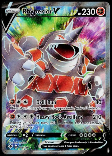 Rhyperior V (Full Art) 181/189 SWSH03: Darkness Ablaze NM Holofoil