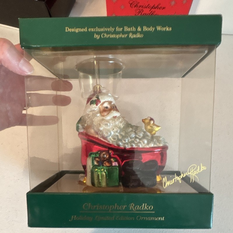 Christopher Radko “Twas the Night After Christmas” Glass Santa Ornament 48578