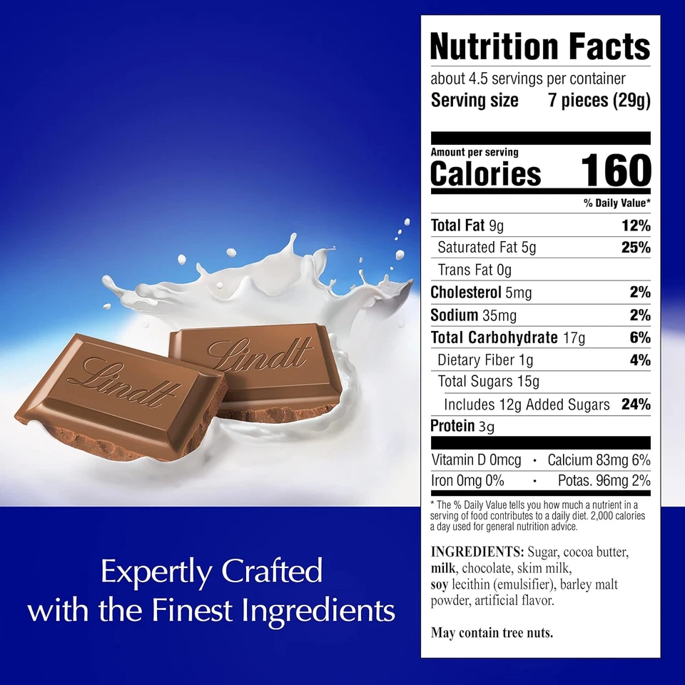 Lindt CLASSIC RECIPE Milk Chocolate Bar, Milk Chocolate Candy, 4.4 Oz. (12 Pack) - Image 3 of 4