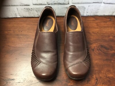 Bjorndal leather women’s shoes brown size m Slip Ons