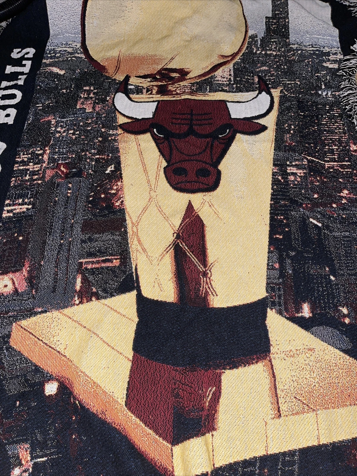 Chicago Bulls Woven Blanket NBA Champs used