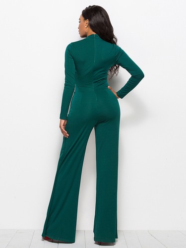 Women's One Piece Long Sleeve Wide Leg Long Pant Rompers Casual Loose Jumpsuits - Foto 10 di 30