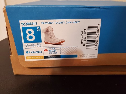 Columbia Womens Heavenly Shorty Omni Heat White Winter Snow Boots Size 8.5 - Picture 6 of 6