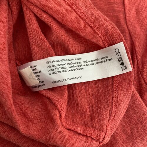 Vestido midi manga corta algodón orgánico cáñamo rosa Eileen Fisher XS - Imagen 7 de 7