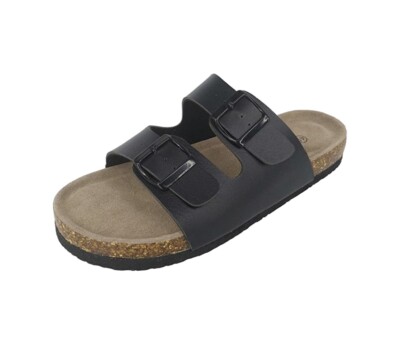 Black Two-Strap Cork Footbed Sandals Cushionaire Women main image 4