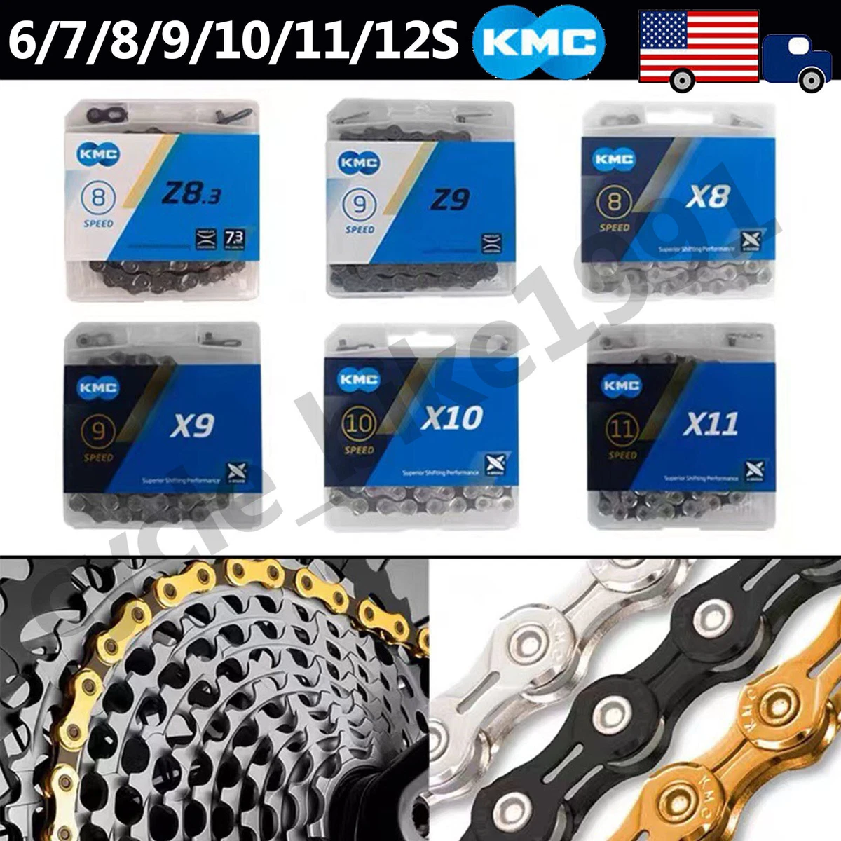 KMC 6 7 8 9 10 11 12 Speed Chain Bike 116 118 126L Quick Links For SRAM Shimano