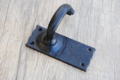 Vintage Gusseisen schwarz lackiert Eingangstür Einsteckgriff Zug rustikal Bauernhof - Bild 3 von 6