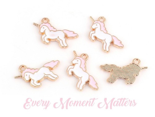 UNICORNS Enamel Pink, Blue or Purple Unicorn Charms Choose Colour & Qty - Picture 6 of 16