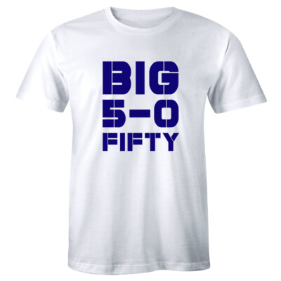 Big 50 Fifty Shirt Birthday Party Gold Big Five Oh Men's T-shirt Gift Tee