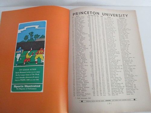 1969 PRINCETON vs BROWN College Football Program - Picture 8 of 10