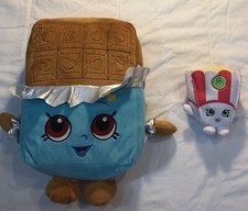 Shopkins Plushies Lot Of 2 Cheeky Chocolate  Poppy Popcorn 14Inch  6 Inches