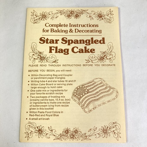 Vintage 1976 Wilton Star Spangled Flag Cake Pan Mold with Insert Instructions - Picture 11 of 12