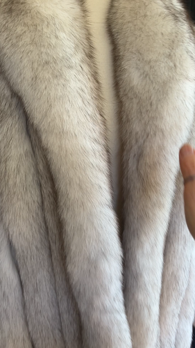 Norwegian FOX Fur Coat, Ivory Bridal Bolero Jacket, Brown White Winter Wedding - Video 1 of 1