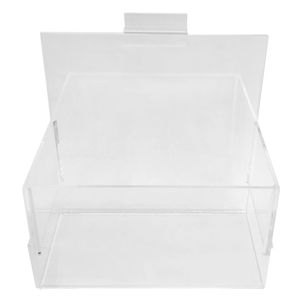 7'' x 4'' x 7'' Single Clear Acrylic Lucite Hosiery Bin Holder Slatwall Display - Image 3 of 4