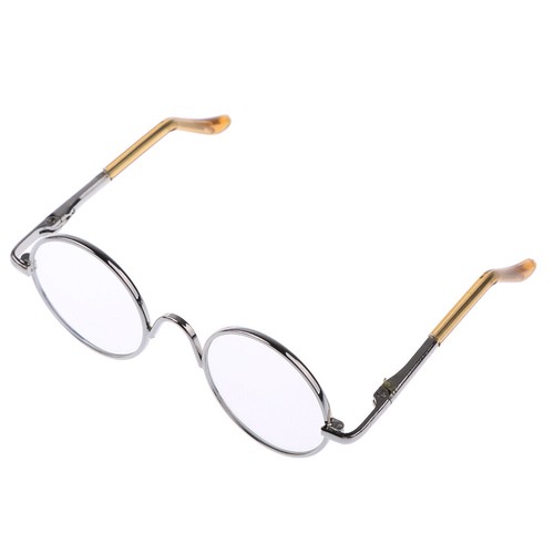 1/6 Silver Round Frame Glasses with Clear Lens for Blythe Doll Dress Up Accs - Picture 3 of 7