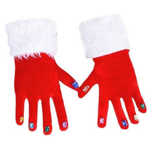 Santa Claus Gloves Women Velet Gloves Christmas Santa Gloves | eBay