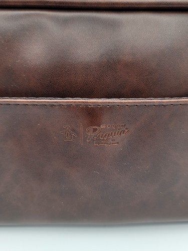 Original Penguin Faux Leather Travel Toiletries Bag Dark Brown - NWT $48 - Picture 10 of 10