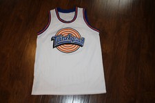 EXCELLENT 22 Space Jam Tune Squad Movie Basketball Jersey Sewn White Sz L