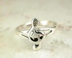 Baby Ring size 5 style# r0523 Cute Sterling Silver Music Note Toe Ring