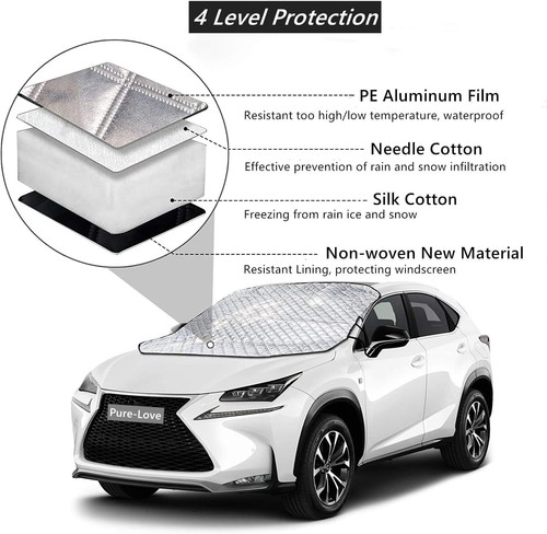 Car Windshield Snow Cover Ice Frost Removal 9pcs Magnetic Windscreen Cover Wiper - Picture 2 of 6