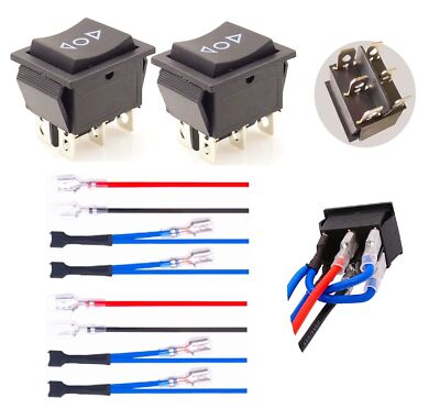 2PCS Momentary Polarity Reverse Switch DC 12V 20A Motor Control DPDT 6 ...