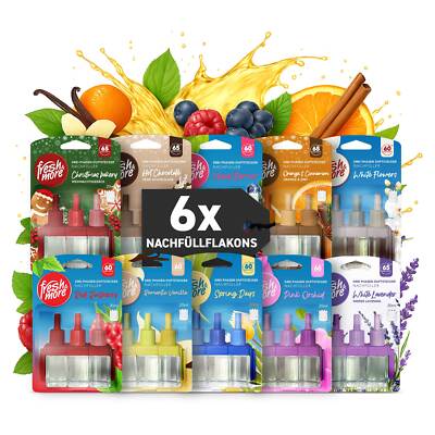 Fresh & More Raumduft Nachfüllflakons, Kompatibel mit 3Volution (6er Mix), 20ml