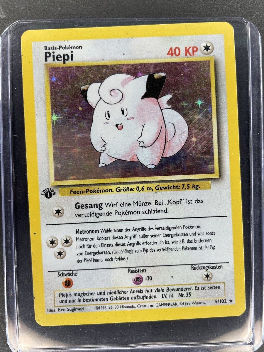 Piepi 1st Edition Base Set Rare Holo Pokemon Cards GERMAN