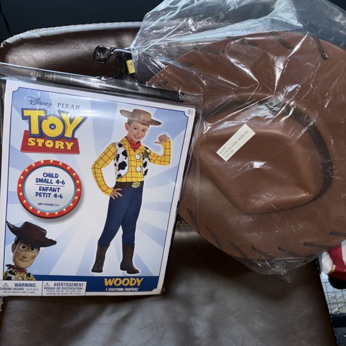 Disney Toy Story - 4 PCS Woody Size 4-6 Child Small Costume **With Hat** NEW