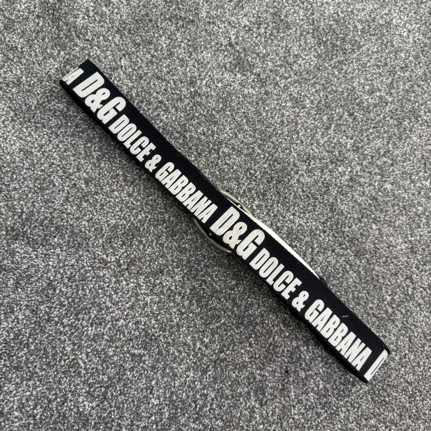 Y2K vintage Dolce Gabbana belt spell out canvas leather black
