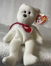 4th Gen Valentino Bear TY Beanie Baby - Brown Nose - 4058 MINT cond