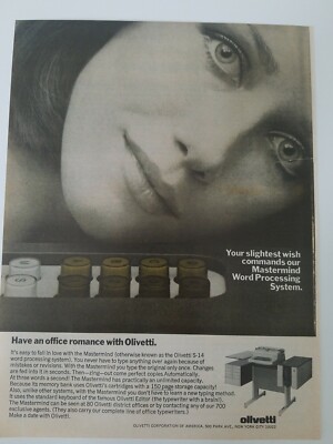 1974 Olivetti S14 Mastermind word processing system typewriter ad