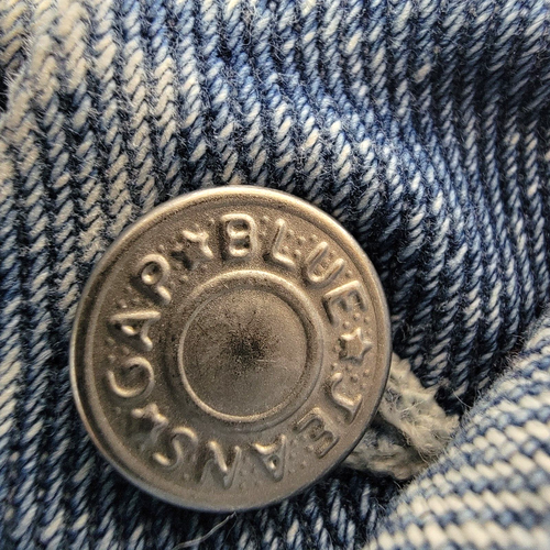 2 Vintage Gap Blue Light Wash Cut Off Jeans kurzer Knopffliege Damen Größe 4 normal - Bild 14 von 23