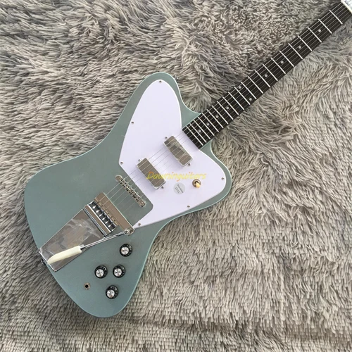 Customized Faded Pelham Blue Fire Bird Non Reverse Electric Guitar Long Vibrato