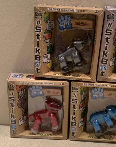 Stikbot Pets Lot of 7 Hippo Rhino Panda Cow Lion Horse Elephant (2017). NEW - Picture 4 of 4
