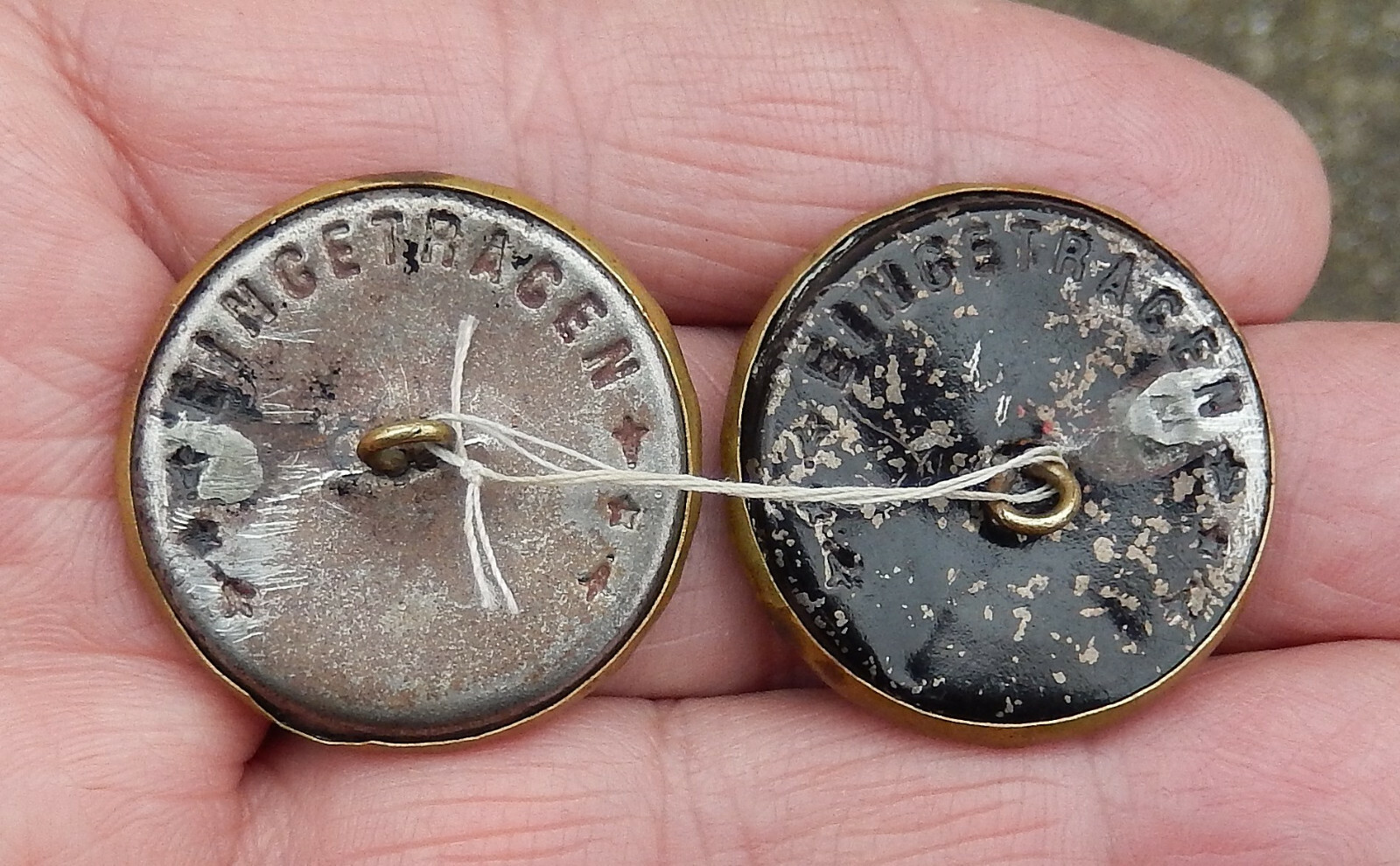 2 Vintage Suit of Armor Eingetracen Brass & Metal Buttons | eBay Australia