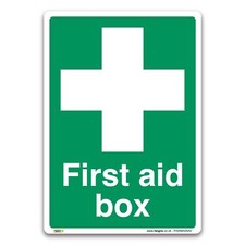 First Aid Box Sign - Self-adhesive Vinyl Sticker - Emergency Equipment Safety