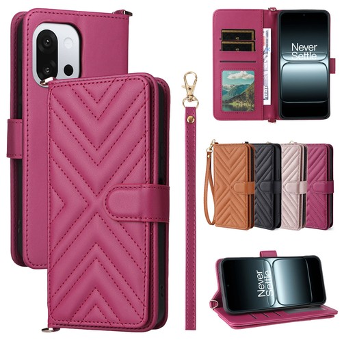 For OnePlus 13T, Phone Case Fashion Grid Wallet Flip Leather Card Slots Cover - Picture 3 of 18