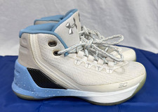 Under Armour Steph Curry 3 White/ Blue Basketball Shoes 4Y Excellent Condition