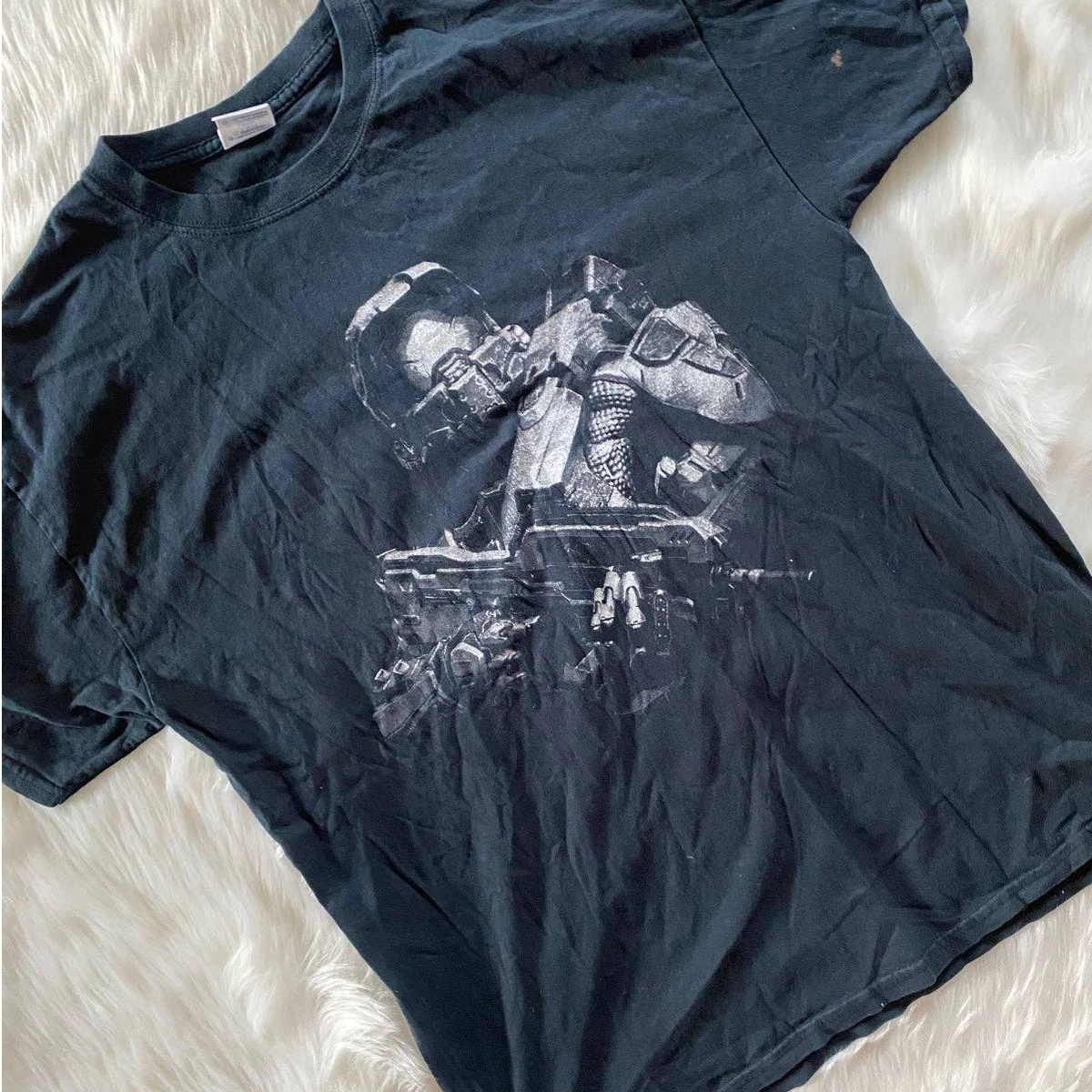 T-shirt Halo 4 'Wake Up John' En Taille XL – Design Graphique Noir – Coton 100%