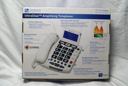 clearsounds ultraclear amplifying telephone wcsc600 digital tested & working - Zdjęcie 2 z 8