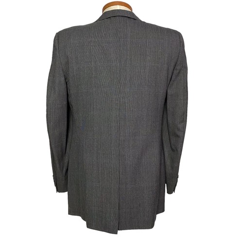 Burberrys Men Jacket Window Pane Check 2 Button Single Breasted Wool 40L 80s VTG - Picture 10 of 14