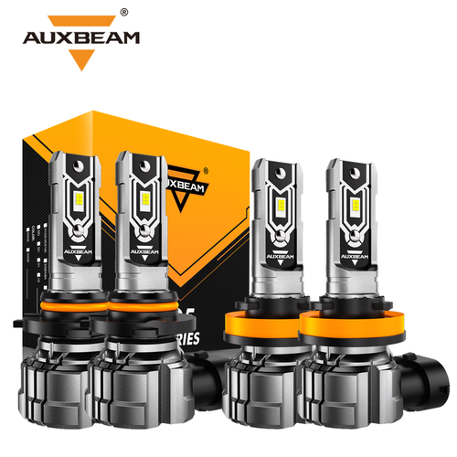 AUXBEAM 9005 H11 LED Headlight High Low Beam Bulbs Kit 6500K White Amber 3000K - Picture 15 of 18