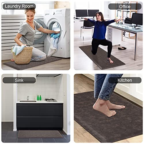Kitchen Mat Cushioned Anti Fatigue Comfort Floor Mat 17.3"x28" Brown - Bild 6 von 6
