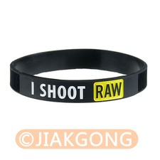 I Shoot Raw Photography Yellow Silicone bracelet Photographer's Wristband