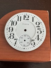 VINTAGE 16 SIZE ELGIN POCKET WATCH PORCELAIN DIAL FEET 19,36,55 DOUBLE SUNK